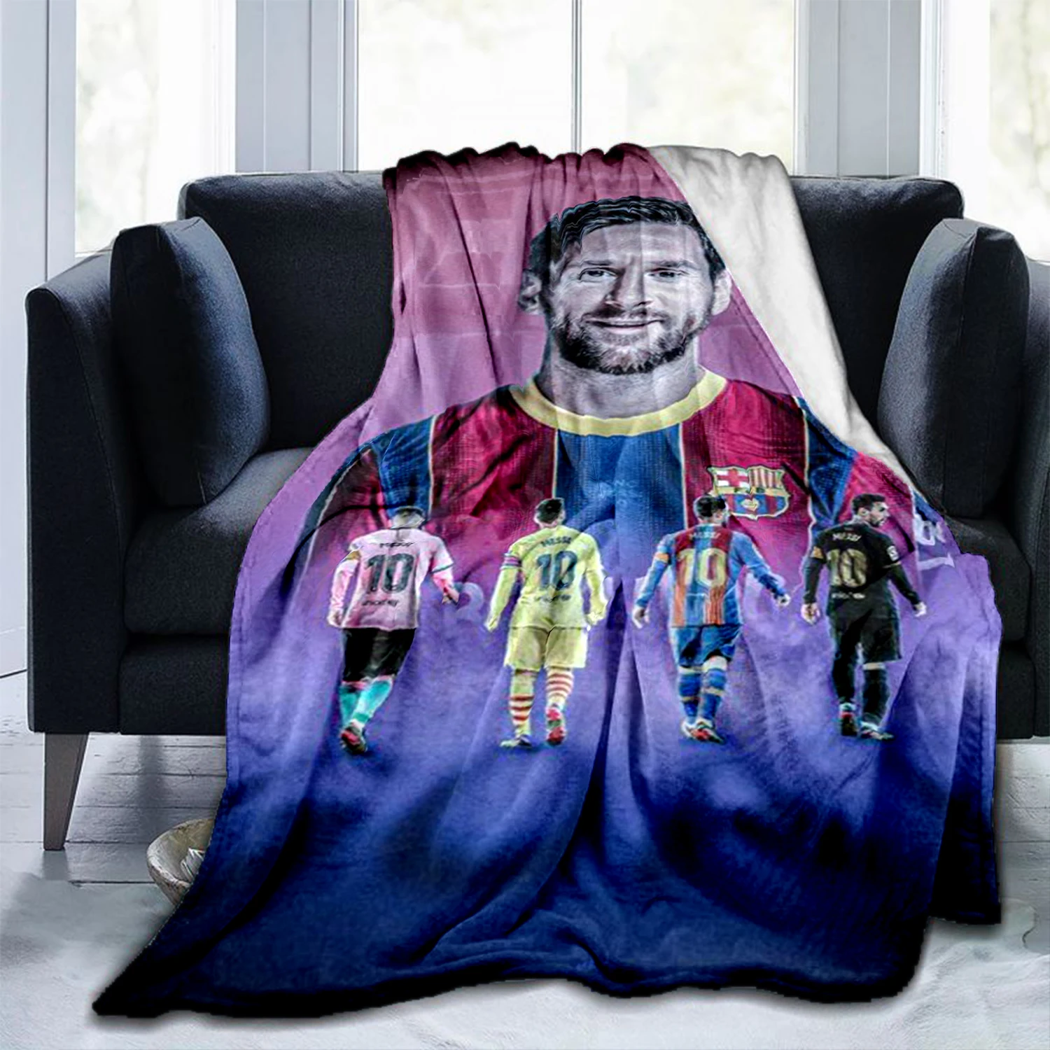 

Football Creative Custom Printed manta sofa bed cover soft and hairy blanket plaid Soft Warm Flannel Throw Blankets Fans gift