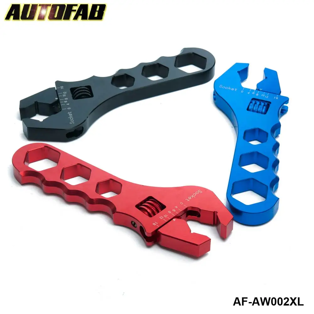 AN AN3 AN4 AN6 AN8 AN10 AN12 AN16 Adjustable Wrench Hose Fitting Tool Aluminum Anodized Spanner AF-AW002XL