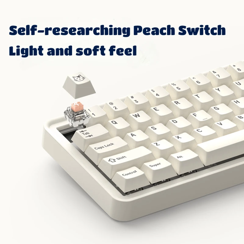Suspender-teclado Mecânico sem Fio para Meninas Teclado para Jogos de Escritório Hotswap Tri-mode Junta Rgb Botão Embutido Tema de Negócios - Imagem 5