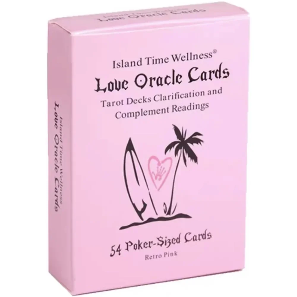 Pink Island Time Love Oracle Cards Tarot Divination Deck English Vision Edition Board Playing Game for Party Board Game