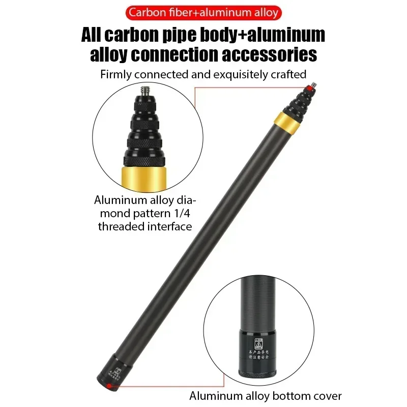 Carbon Fiber Invisible Extended Edition Selfie Stick for Insta360 X3 GO3 Action 4 Accessories 300CM DJI GoPro 10 Selfie Stick