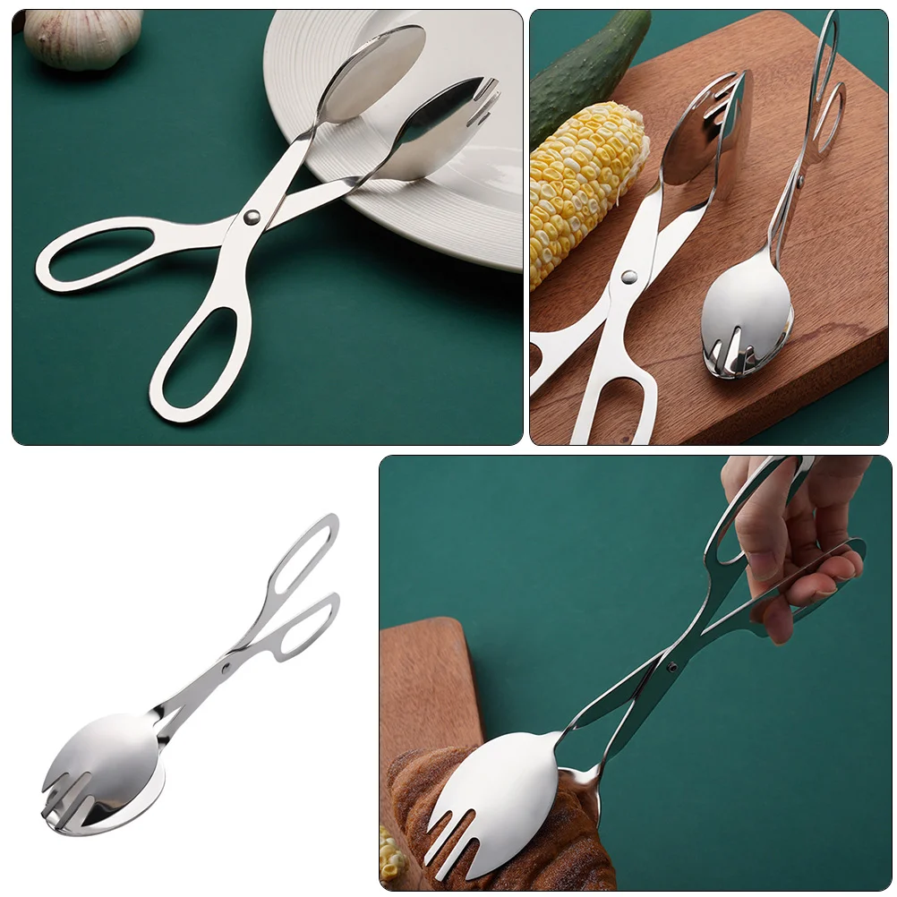 food tongs Salad Holder Food Clip Bakery Supplies Kitchen Serving Ins Tong Gnocchi Pasta Metal Bread Buffet Tongs Kitchen Baking Tools Clip