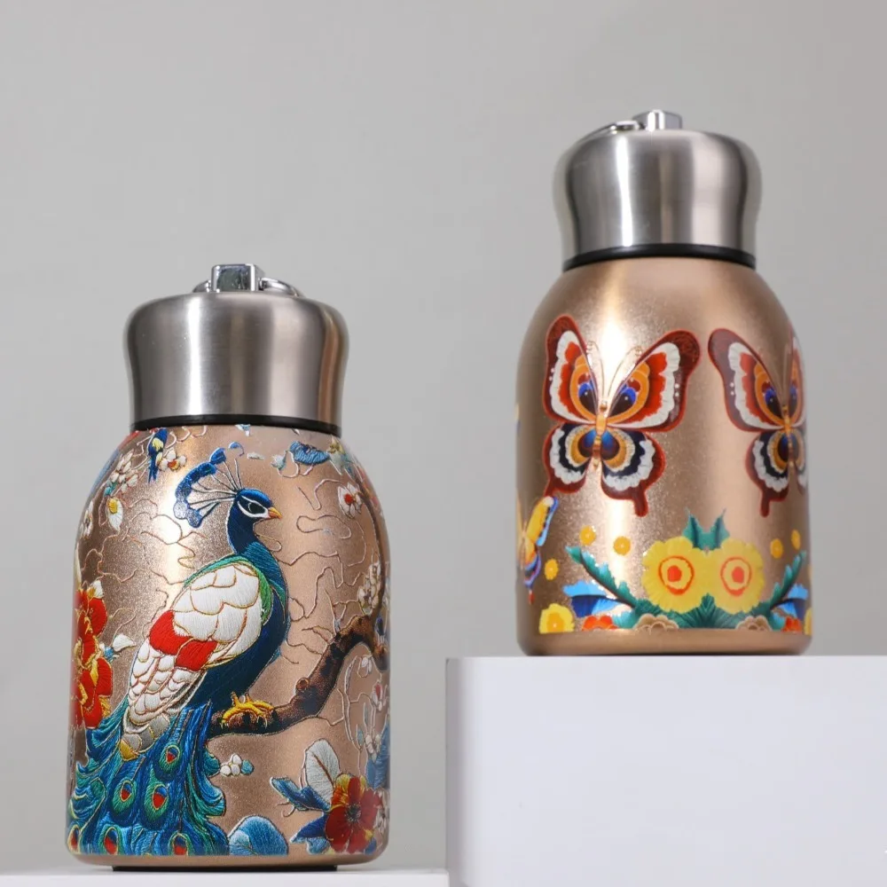 Cute 300ml Mini Insulated Cup Double Wall 304 Stainless Steel Water Bottle Leak-Proof Coffee Mug Vacuum Handy Cup Pocket Cup