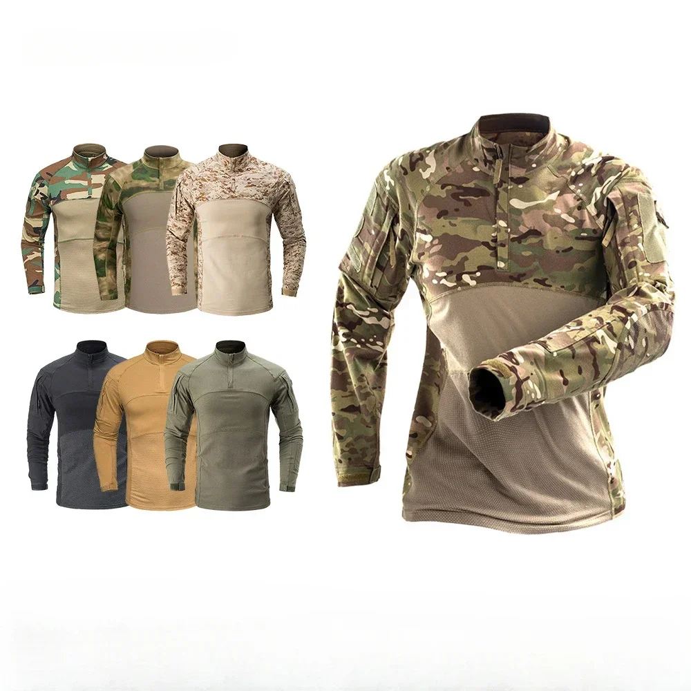 

Military ACS Frog Suit Top Men's Long Sleeve Shirts Outdoor Sports Training Camouflage Black Python Frog Tactical Suit