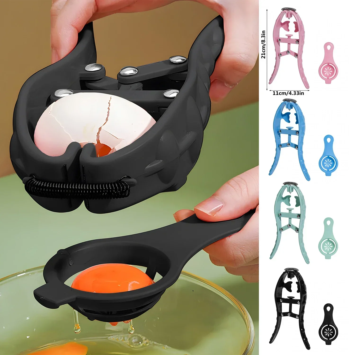 Egg Separator Egg Beater Eggshell Separator Manual Egg Beating Tool Egg White Yolk Separator Scissor Tool Biscuits Slicing Plastic Bottle Opener Kitchen Accessories