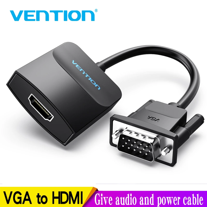 Vention adaptador VGA a HDMI soporte de Audio 1080P para PC, portátil proyector HDTV, de Audio de vídeo, vga, hdmi, 1m|Cables VGA| - AliExpress