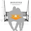 Upgraded Metal Patio Porch Swing, 660 LBS Weight Capacity Steel Porch Swing Chair for Outdoors, Heavy Duty Garden Swing 5