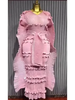 2025 High-end Banquet Dress Light Luxury Niche Ruffle Cake Skirt Heavy Industry Pleated Slim Long Dresses Summer New 1
