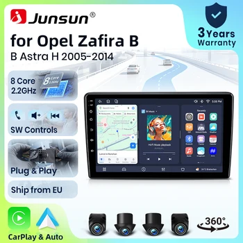 Radio para coche Junsun de 8 núcleos con WiFi 4G para Opel Zafira B Astra H 2005 2006 - 2014, pantalla IPS, CarPlay, Android Auto, GPS, navegador, estéreo, SWC, BT, FM, AM, RDS, DSP, 2Din, Mirror Link, reproductor multimedia, chat de voz con IA, cámara 360 opcional, actualización OTA, unidad principal. 1