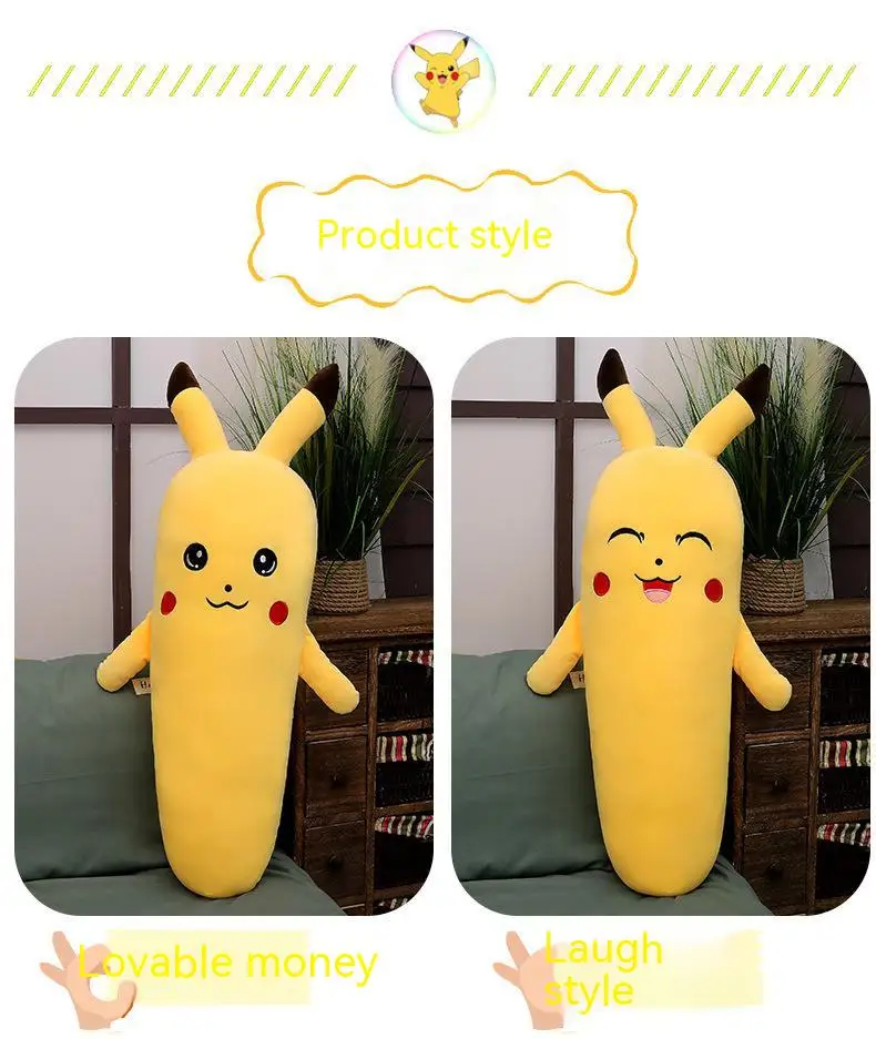 Pokemon Radish Pikachu Anime Plush Toy Sleeping Pillow 50Cm