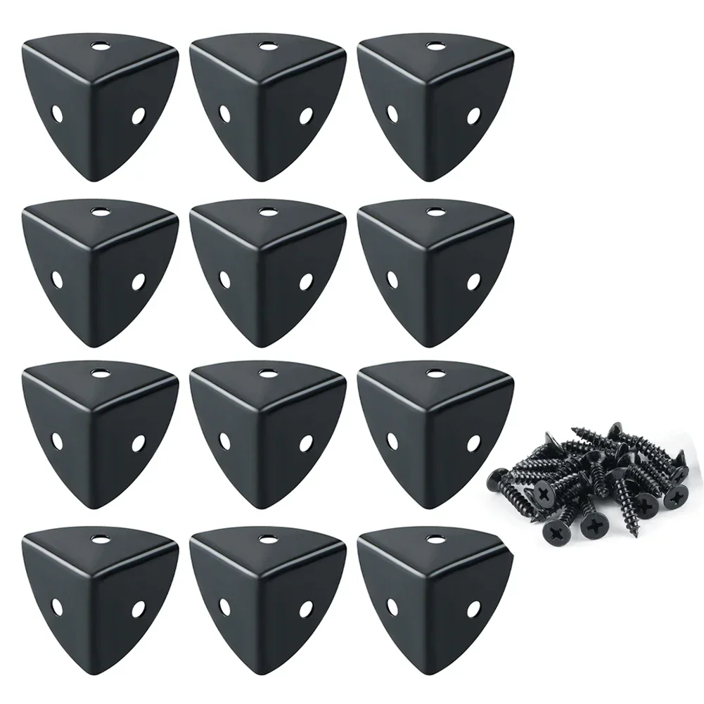 Edge Cover Safety Protector Edge Corner 12pcs With Screws Wooden Case Antique Iron Bronze furniture hardware furniture corner protector decorative corner cover
