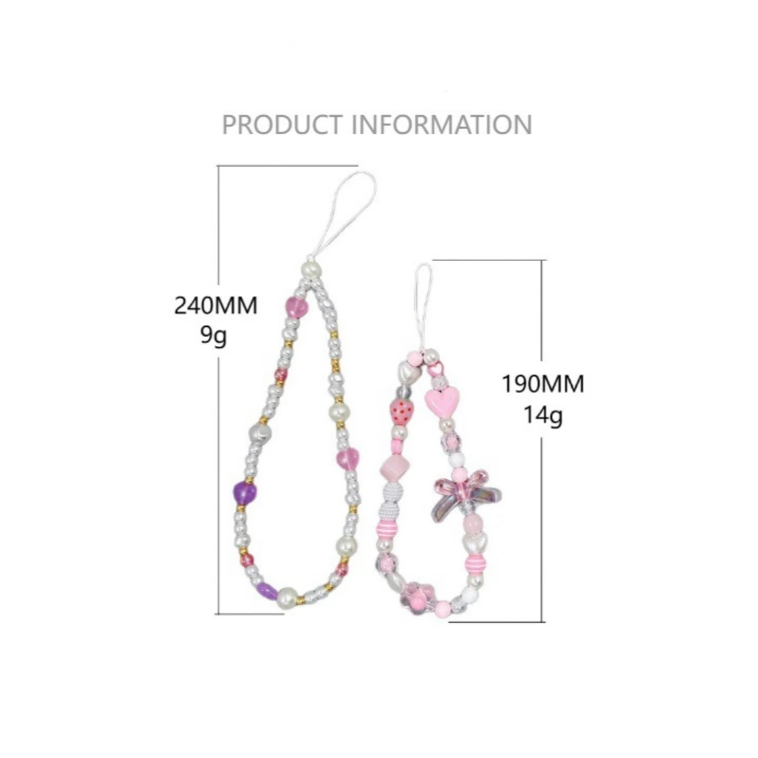 Pink Beaded Versatile Phone and Camera Strap