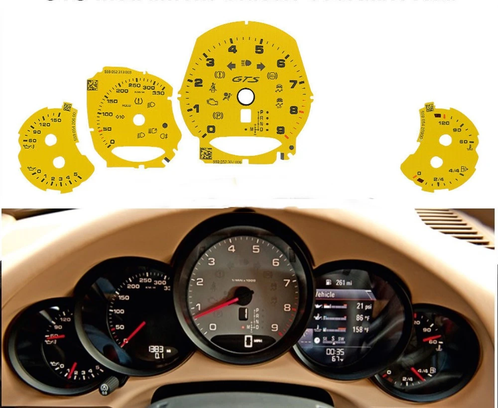 Dashboard Instrument Cluster Overlay for Porsche Cayenne 958Panamera