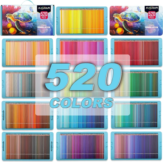 KALOUR 520 Pcs Suits Professional Colored Pencils Artists Soft