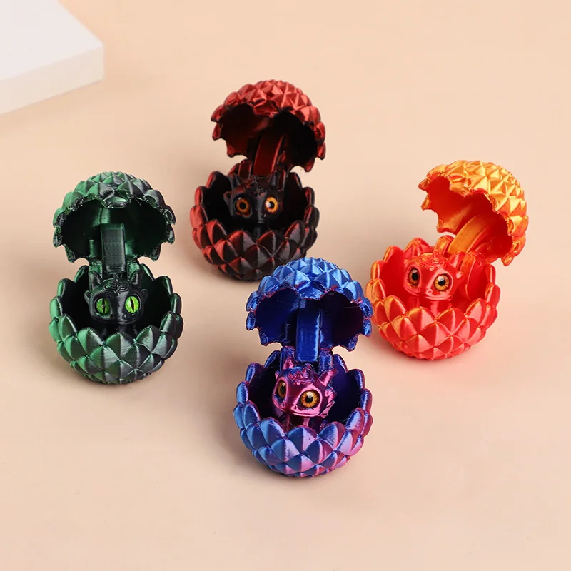 Cute 3D Printed Dragon Eggs with Mini Dragon Surprise Toys for Kids Birthdays Party Favors Easter Goodies Filler Christmas Gifts