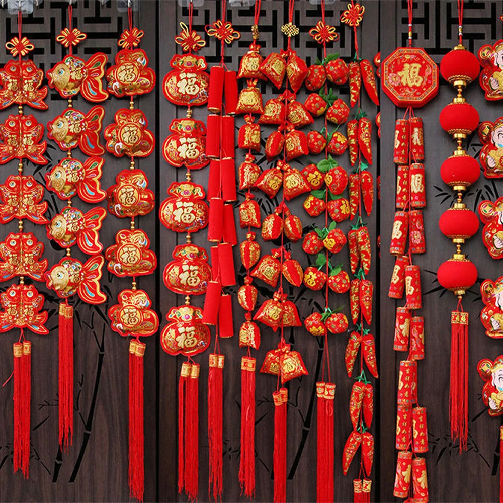 Set Of Festive Chinese New Year Firecrackers. Isolated On White