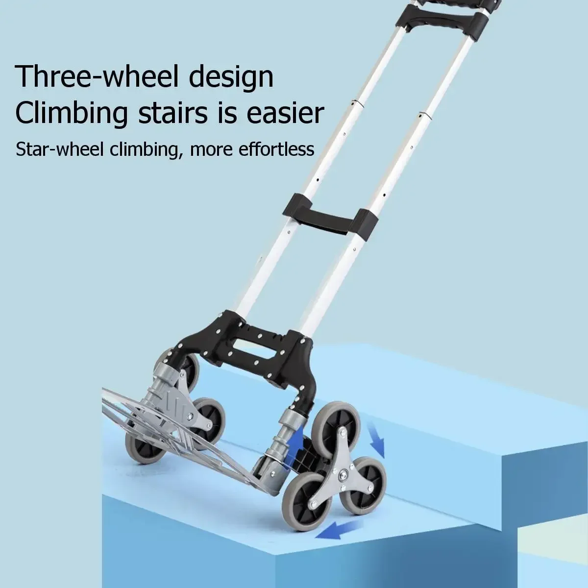 330lbs For Upstairs Cargo Stair Climbing Cart All Terrain Stair Climbing Hand Truck with Bungee Cord Portable Folding Trolley