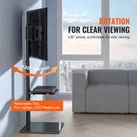 SucceBuy TV Stand Mount Swivel Tall TV Stand for 32-65/70 inch TV Height Adjustable Portable Floor TV Stand Max VESA 600 x 800mm - Image 4