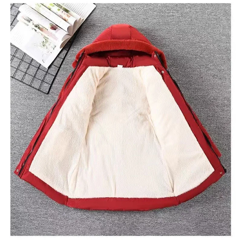 Girls Parka Long Coats Winter Waterproof Fur Collar Hooded Jackets Big Kids Thick Warm Cotton Outerwear Teenage Snowsuit