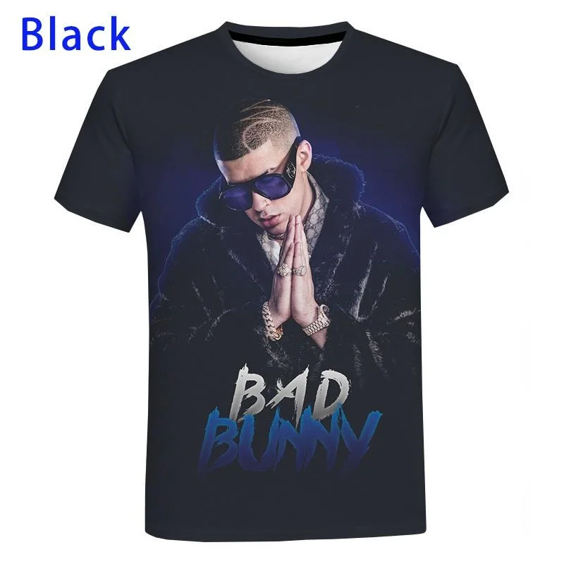 

Bad Bunny 3D Print T Shirt Men Women Summer Fashion Casual Short Sleeve Cool T-shirt Harajuku Streetwear Hip Hop T Shirt