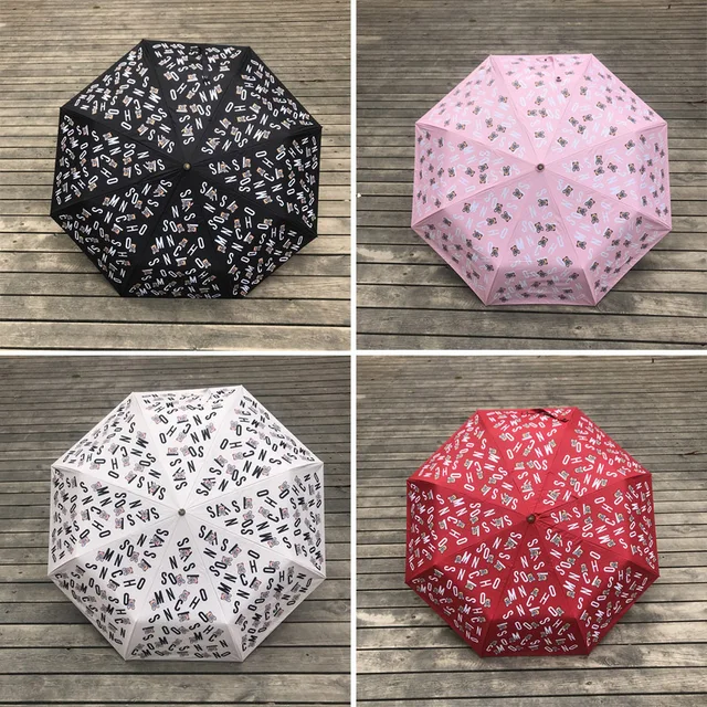 Automatikus Összecsukható Nő Esernyő Szélálló Utazás Kompakt Uv -Védelem Parasol Márka Bear Head Aranyos Paraguas Compact - Image 5