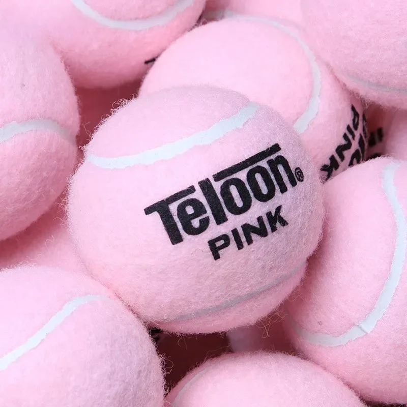 Pink Tennis Ball 2PCS/Canned Ladies Beginner Practice Training Tennis Ball Wear-Resistant and High Elasticity
