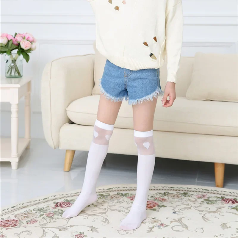 Cotton Knee Socks Knee Length Socks Over The Calf Socks Summer Thin Breathable Children Tube Socks Student Over The Knee Girls Stockings