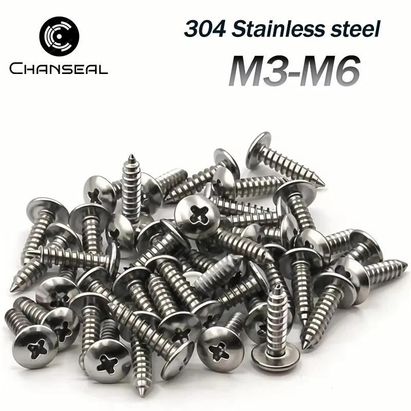 Cross Recessed Truss Head Self-tapping Screw M3 M4 M5 M6 Stainless Steel Phillips Mushroom Umbrella Head Wood Screw 50//20/10pcs