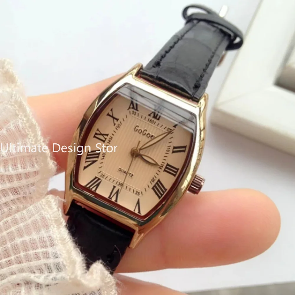 Watch for Women Small Ladies Wristwatches Brown Retro Vintage Leather Bracelet Watch Black Quartz Wristwatches Reloj Mujer 2