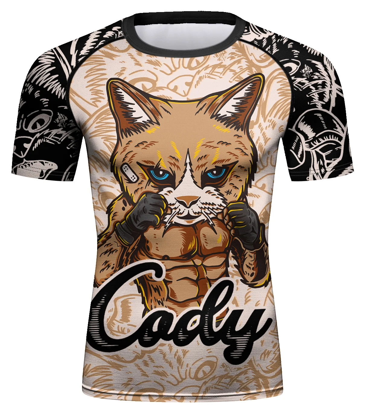 

Men's Compression Shirts Short Sleeve Printing Dry Fit T Shirt Fitness Running Athletic Workout Sports Baselayer Tee (231567)