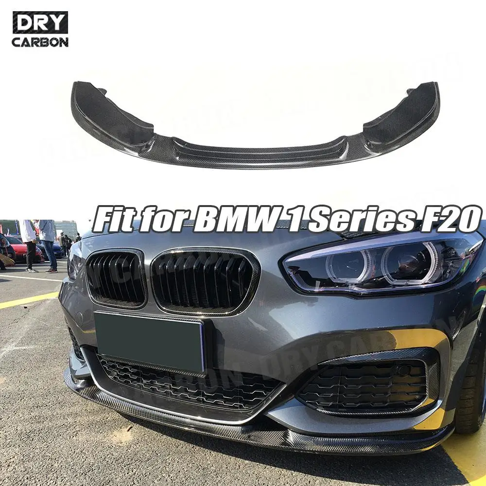 Dry Carbon Fiber Paraurti Anteriore Lip Chin Spoiler Per Bmw Serie 1 F20 M Sport M135I M140I Hatchback 2016 2017 2018 3D Style
