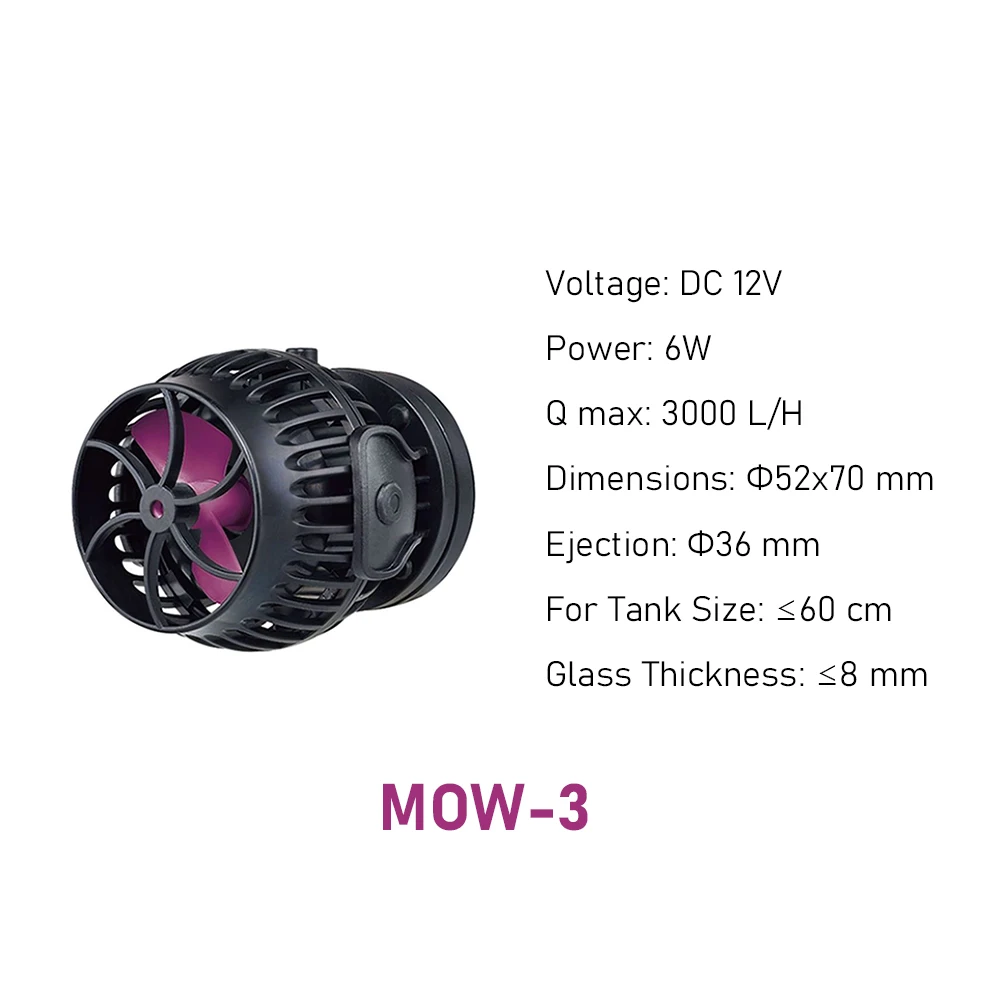 Jebao MOW シリーズ水族館インテリジェントウェーブポンプ WiFi LCD コントローラー付き、調整可能な水流方向、水槽用 5 モード