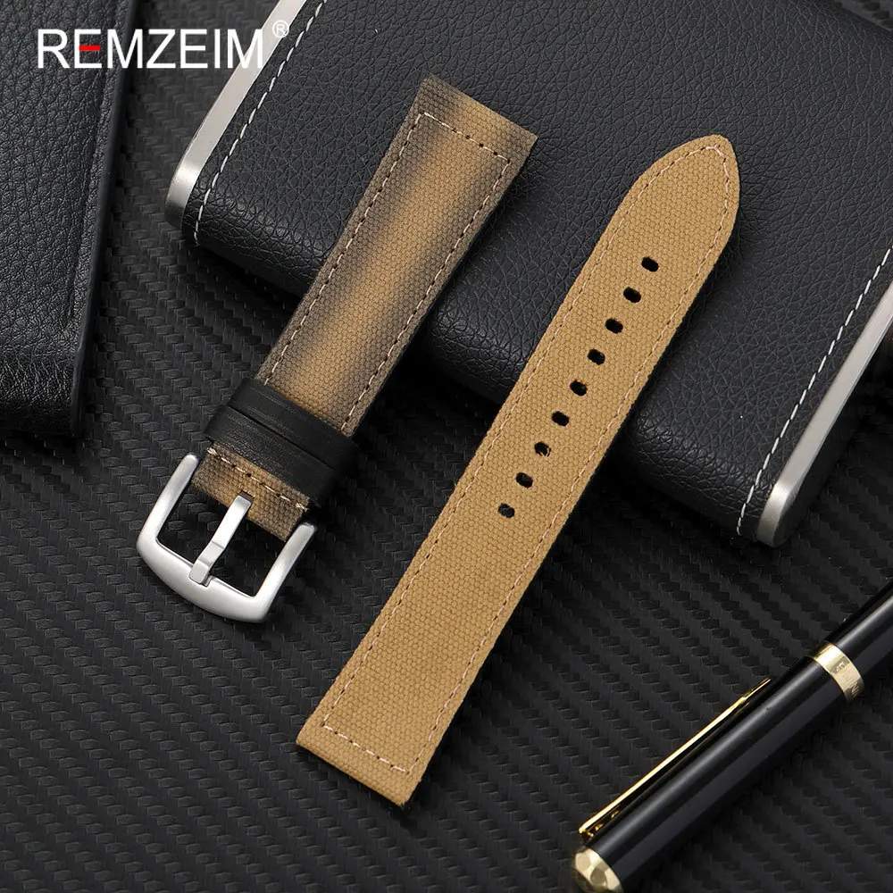 Unisex Durable Nylon Canvas Vintage Casual Watchband Bracelet