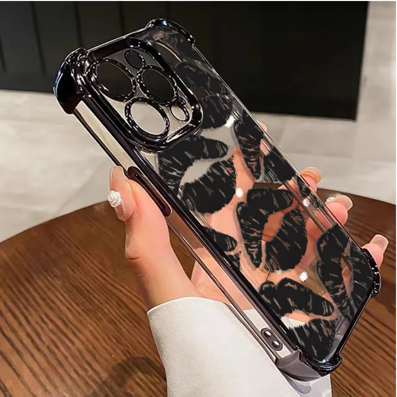 Plating Lips Kiss Pattern Phone Case Cover