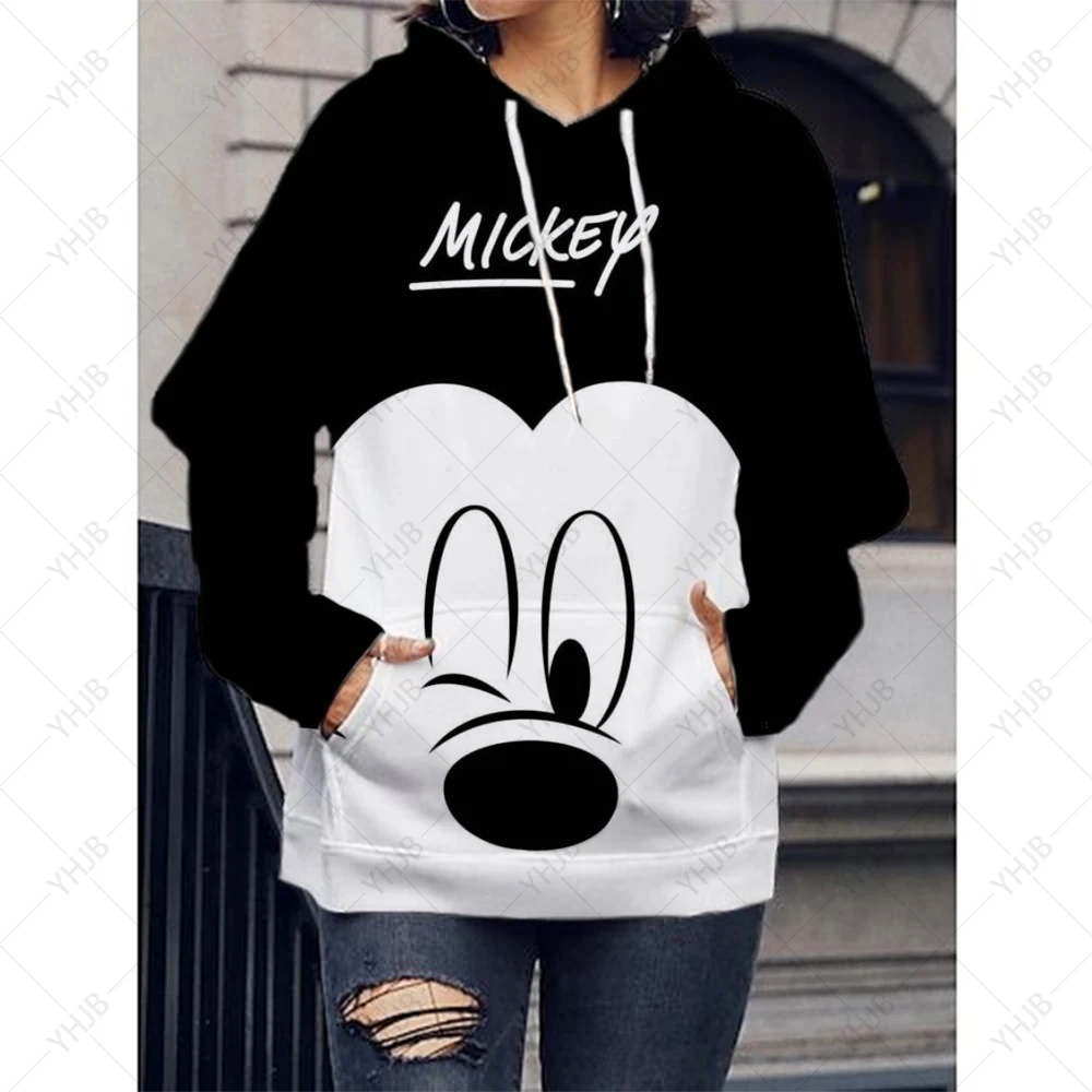 

Fashion Harajuku Graphic Hooded Pullovers Disney Minnie Mickey Mouse Print Hoodie Women/Men Kawaii Cartoon Tops Sweatshirt Girls