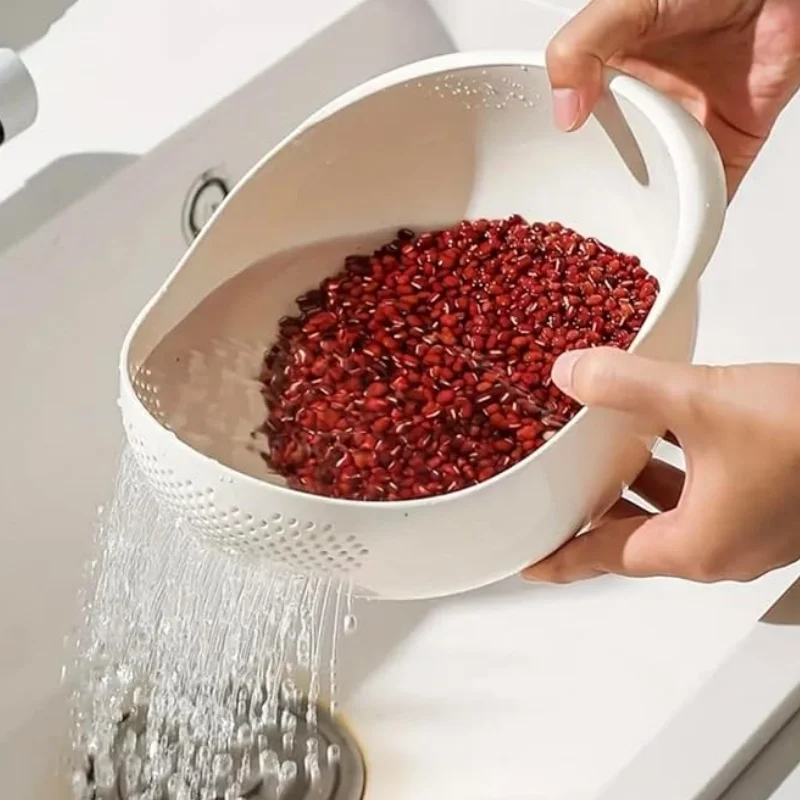 Plastic Filter Basket Drainage basket multifunctional rice washing sieve and filter basket plastic rice washer creative plastic filter