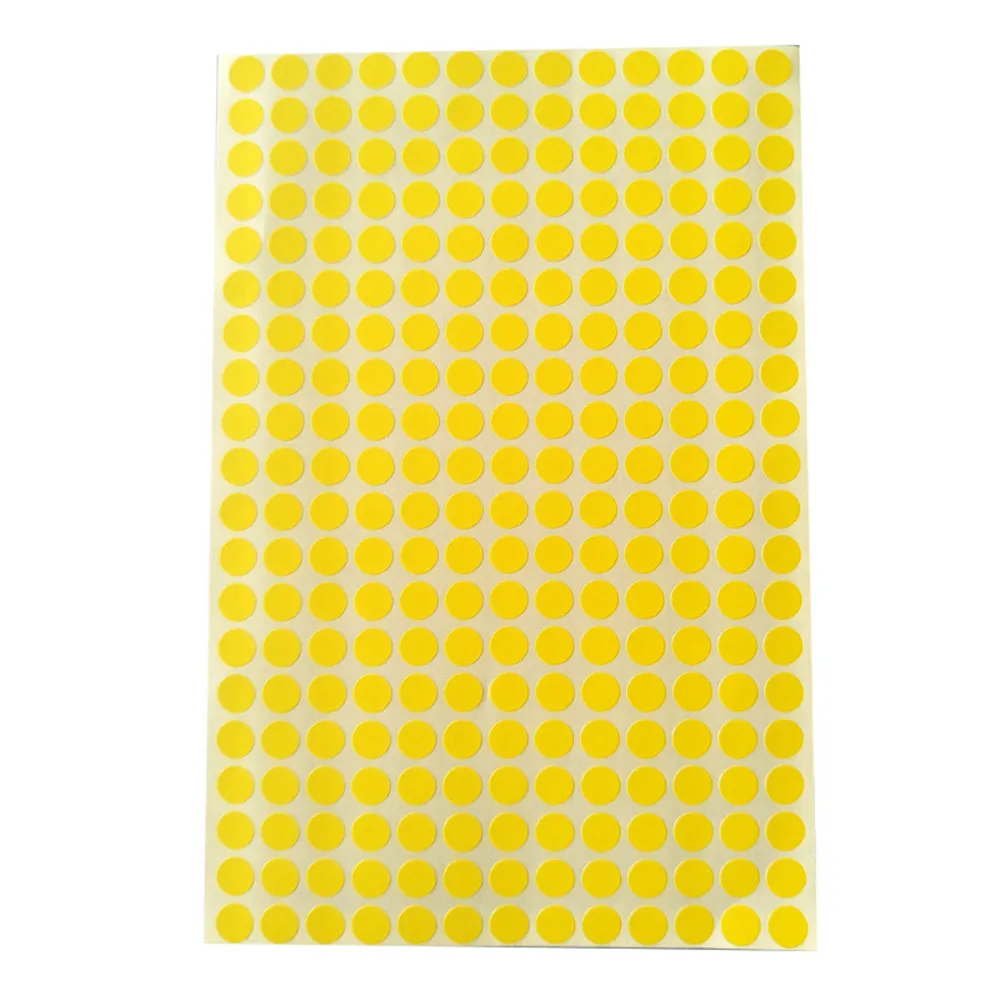 Yellow Round Adhesive Color-Coding Dot Stickers