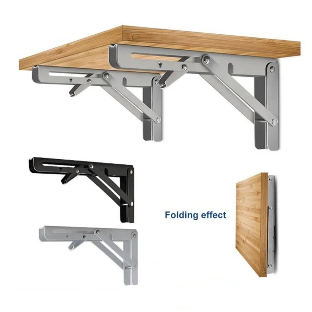 2Pcs Multiple Sizes Triangle Folding Angle Bracket Heavy Support Adjustable Wall Shelves Mounted