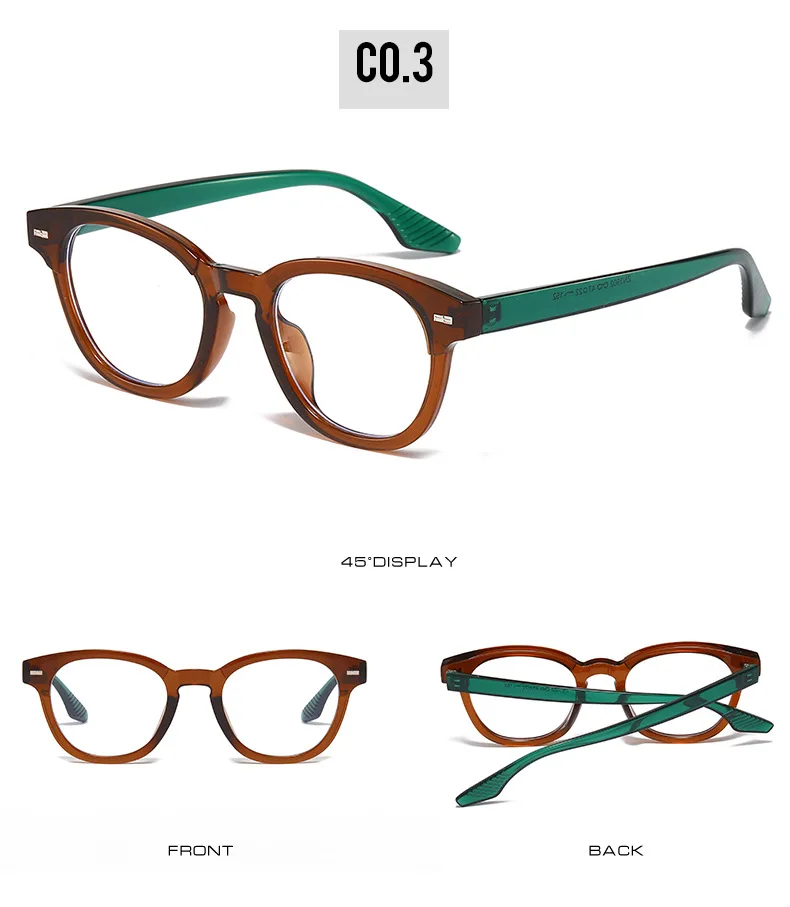 Künstler Retro Anti Blau Licht Gläser Rahmen Männer Frauen Unisex Mode Ins Vintage Blau Licht Blockieren Nieten Brillen Rahmen – Detail 9