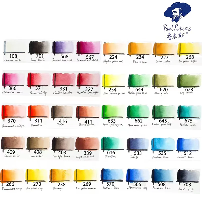 Paul Rubens Watercolor Paint 5ML Tubes 1Pcs Profession Pigment Aquarelle Portable Travel painting For School Art Supplies