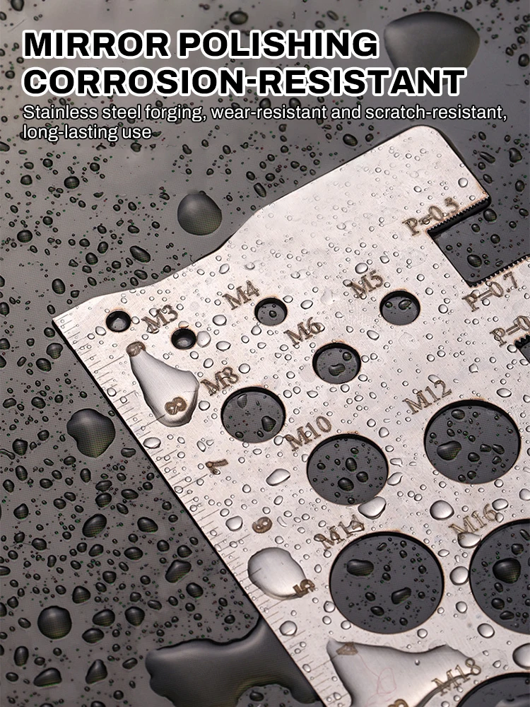 Thread Checker Screw Measurement Ruler Space Saving Measuring Gauge Tool For Bit Bolt Nut Screw Craft Industry And Home Use