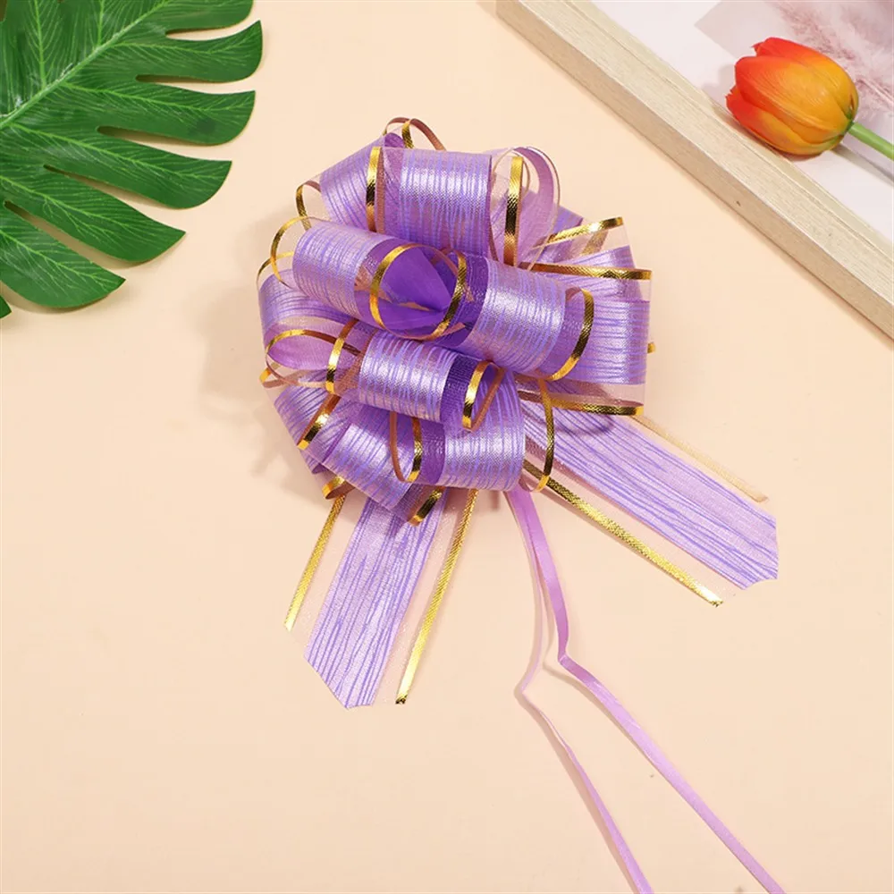 2-12Pcs Large Pull Bow Ribbon Big Car Bow for Cars Birthday Christmas Presents Gift Wrap Decoration Ribbon Wedding Pull Flower