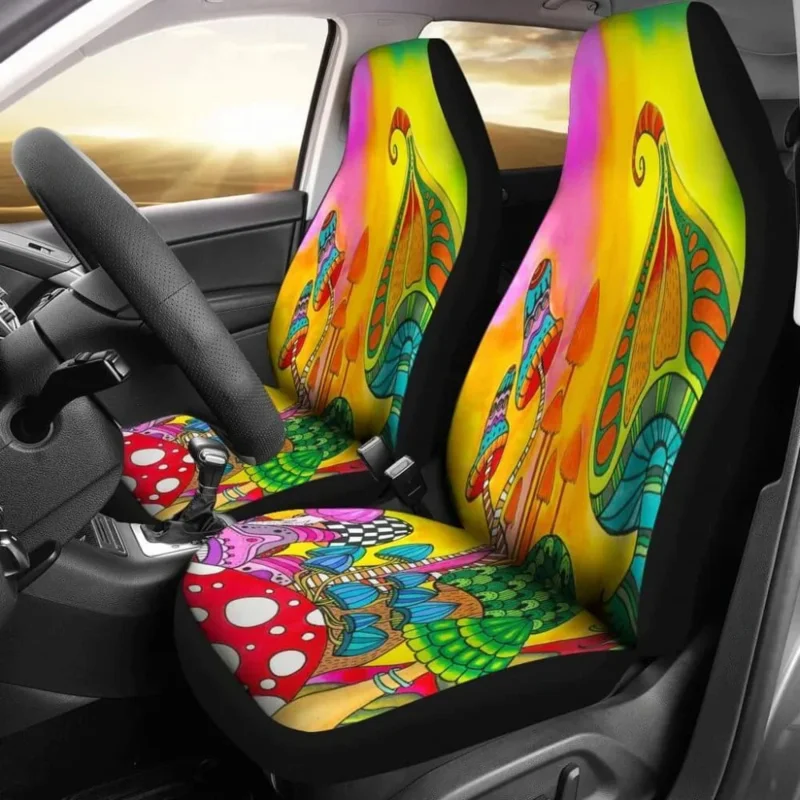 

Magic Mushroom Car Seat Covers,Pack of 2 Universal Front Seat Protective Cover