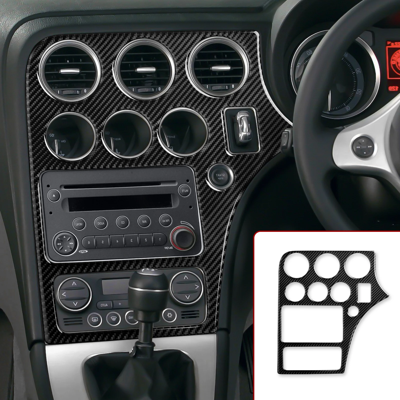 Car CD Panel Sticker Carbon Fiber Trim For Alfa Romeo 159 Brera Spider 2004  2005 2006 2007 2008 2009 2010 2011 Accessories