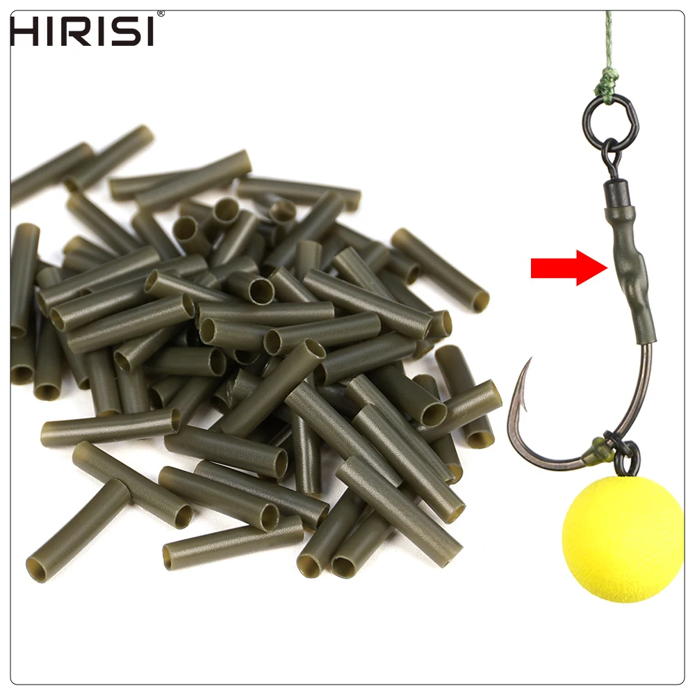 Hirisi 100-teiliges Schrumpfschlauch-Set für Karpfenangeln, Anti-Tangle-Hakenärmel, Ronnie Hair Rig-Zubehör, langlebiges Angelgerät – Detail 1