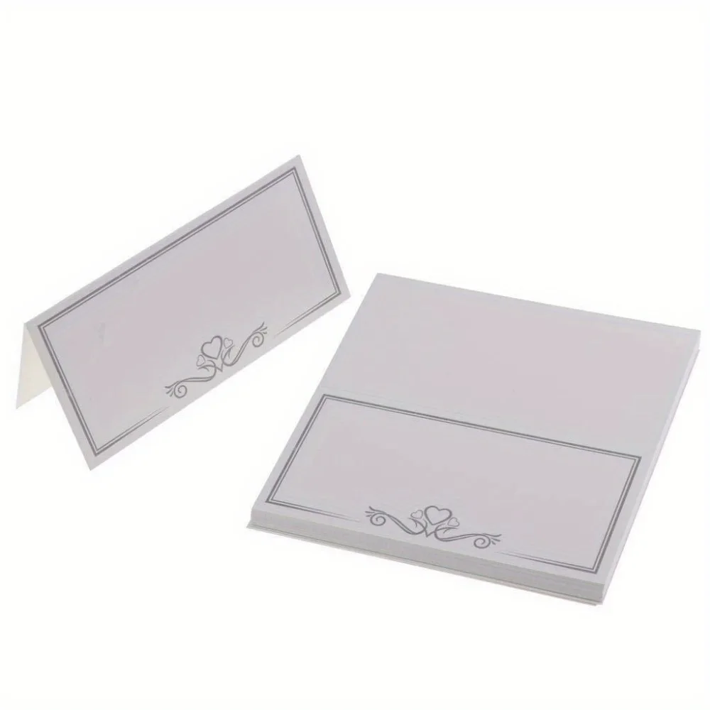 Silver Frame Name Place Card Wedding Seating Number Card Table Romantic Party Sign in Dinner Greeting Seat 20/50/100pcs