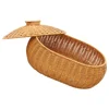 Large Capacity Rattan Woven Basket Bread Basket Kitchen Food Serving Holder Storage Baskets Home Garden Home Storage ganization 1