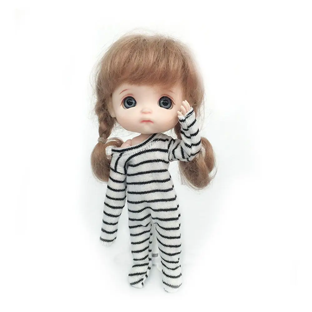 Cute OB11 Clothes Pajamas Striped Jumpsuits Sleep Clothes For 1/12BJD Dolls Accessories Body Molly Dressup Skirt Gift For Girls