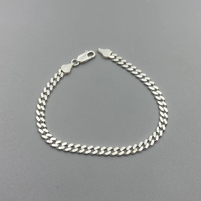 Sinya 925 argent Sterling chaîne cubaine Bracelet offre spéciale plus grande Promotion pur réel argent bijoux fins homme femmes Bracelets 1