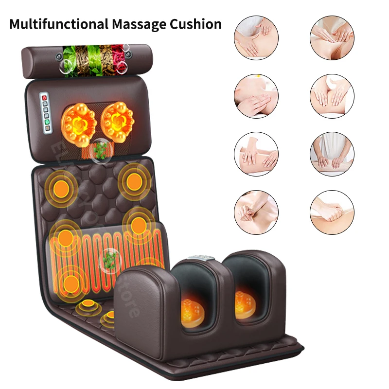 Electric Massage Mattress Vibrating Heating Infrared Massager Cushion For  Neck Back Foot Full Body Pain Stress Relief Body Relax